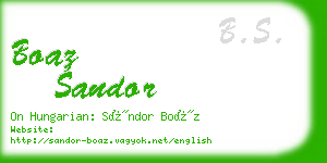 boaz sandor business card